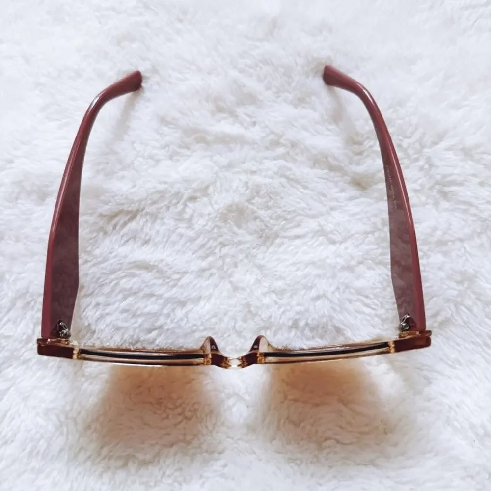 Lily Clear Mauve Rectangular Sunglasses